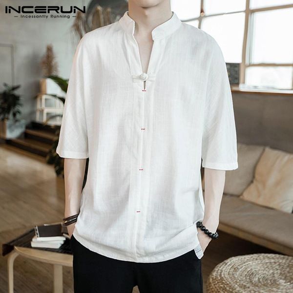 men's casual shirts incerun retro shirt men vintage cotton half sleeve streetwear 2021 v neck solid camisa loose breathable mens s-3xl, White;black
men's casual shirts incerun retro shirt men vintage cotton half sleeve streetwear 2021 v neck solid camisa loose breathable mens s-3xl, White;black
