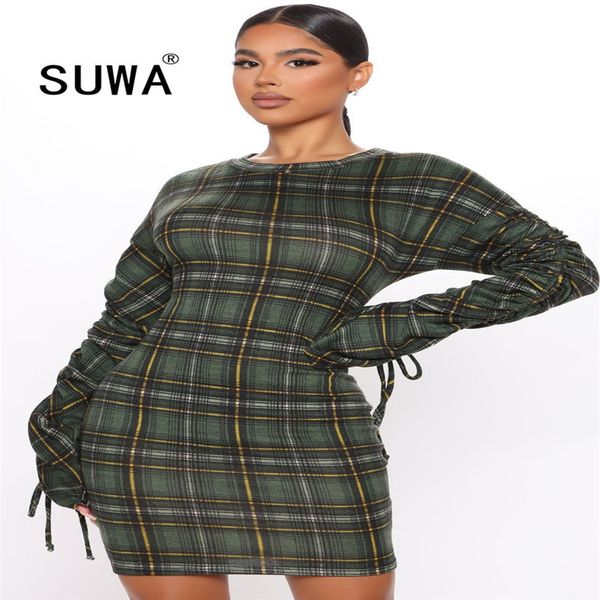 women dress arrival contrast green plaid printed mini ladies slim bodycon long sleeve trendy chic party clothes 210525, Black;gray
women dress arrival contrast green plaid printed mini ladies slim bodycon long sleeve trendy chic party clothes 210525, Black;gray