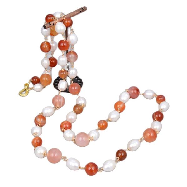 guaiguai jewelry natural white rice pearl red agates carnelian sweater chain long necklace handmade for women real gems stone lady fashion j, Silver
guaiguai jewelry natural white rice pearl red agates carnelian sweater chain long necklace handmade for women real gems stone lady fashion j, Silver