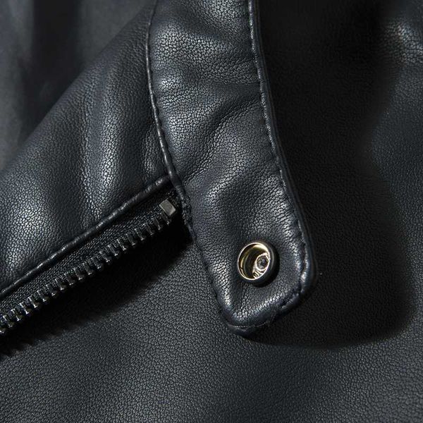 men's fur & faux leisure / coat motorcycle men pu leather jacket, Black