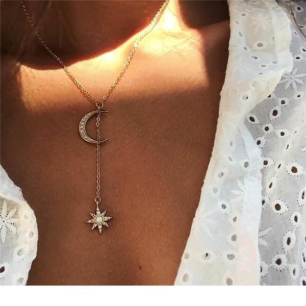 fashion simple star & moon pendant necklace for women bijoux maxi statement necklaces collier jewelry gifts chokers, Golden;silver
fashion simple star & moon pendant necklace for women bijoux maxi statement necklaces collier jewelry gifts chokers, Golden;silver