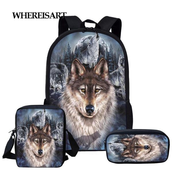 school bags whereisart 3d wolf print for kids boys primary 3pcs/ set backpack teenage schoolbags book bag mochila bolsa
school bags whereisart 3d wolf print for kids boys primary 3pcs/ set backpack teenage schoolbags book bag mochila bolsa