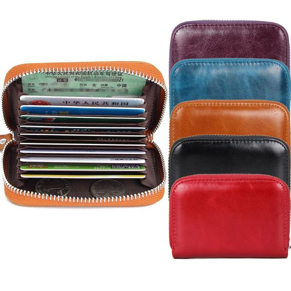 card holders genuine leather holder oil wax coin purse driver license bag rfid id pocket money wallet, Brown;gray
card holders genuine leather holder oil wax coin purse driver license bag rfid id pocket money wallet, Brown;gray