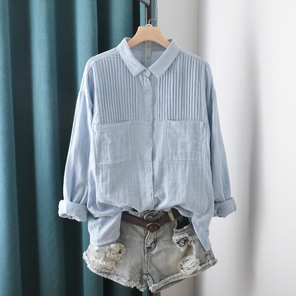 women's blouses & shirts lamtrip brief unique solid double pocket pleated turn down collar long sleeve cotton yarn shirt blouse vintage, White
women's blouses & shirts lamtrip brief unique solid double pocket pleated turn down collar long sleeve cotton yarn shirt blouse vintage, White