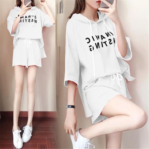 summer casual set sporting womens tracksuits suit sleeve hoodie shorts 2pcs sets running fitness clothing loose sportswear, Gray
summer casual set sporting womens tracksuits suit sleeve hoodie shorts 2pcs sets running fitness clothing loose sportswear, Gray