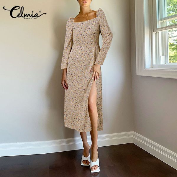 dresses celmia women's vintage elegant floral print midi dress summer high slit slim fit sundress casual square collar vestidos 5xl, Black;gray
dresses celmia women's vintage elegant floral print midi dress summer high slit slim fit sundress casual square collar vestidos 5xl, Black;gray