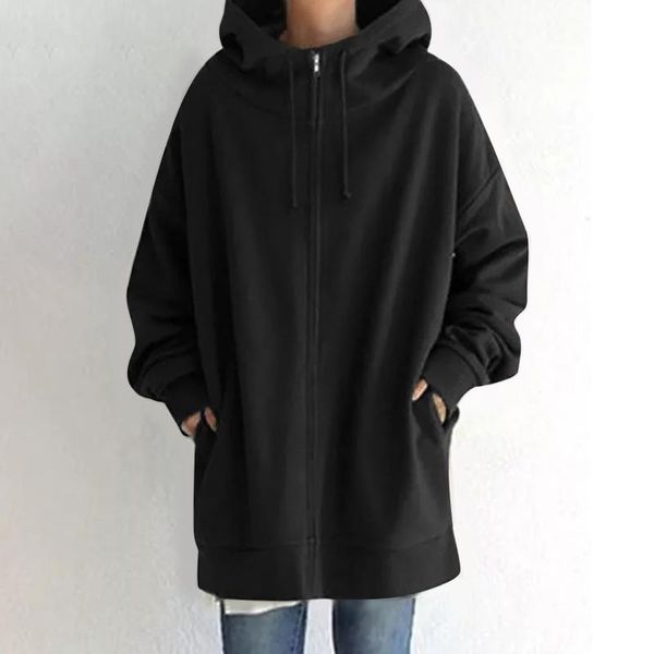 women's hoodies & sweatshirts casual solid color long sleeve zipper drawstring pullover sweatshirt plus size elegant hooded, Black
women's hoodies & sweatshirts casual solid color long sleeve zipper drawstring pullover sweatshirt plus size elegant hooded, Black