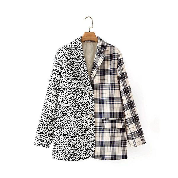 women's jackets 2021 autumn leopard mosaic plaid korean two button casual suit coat for women, Black;brown
women's jackets 2021 autumn leopard mosaic plaid korean two button casual suit coat for women, Black;brown