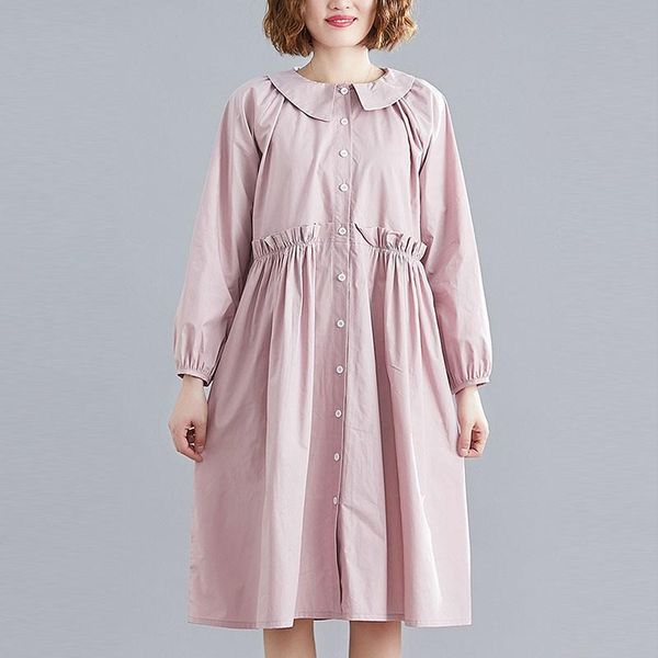 casual dresses women cotton knee-length dress arrival 2021 autumn korean simple style solid color loose ladies elegant party s2448, Black;gray
casual dresses women cotton knee-length dress arrival 2021 autumn korean simple style solid color loose ladies elegant party s2448, Black;gray