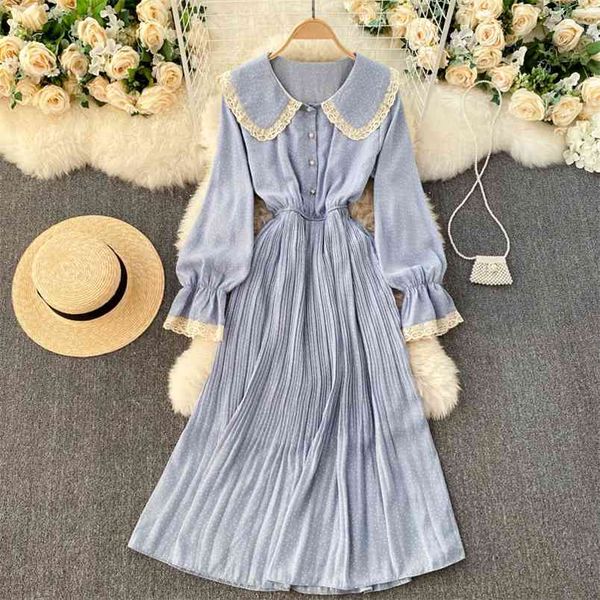 spring french sweet lace vestidos female wood ear large lapel slim midi pleated chiffon floral dress c232 210506, Black;gray
spring french sweet lace vestidos female wood ear large lapel slim midi pleated chiffon floral dress c232 210506, Black;gray