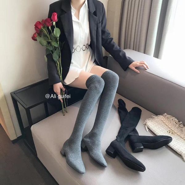 boots thigh high women over knee long slim leg socks botas mujer thick heels ladies height increase fur bottes knitted, Black
boots thigh high women over knee long slim leg socks botas mujer thick heels ladies height increase fur bottes knitted, Black