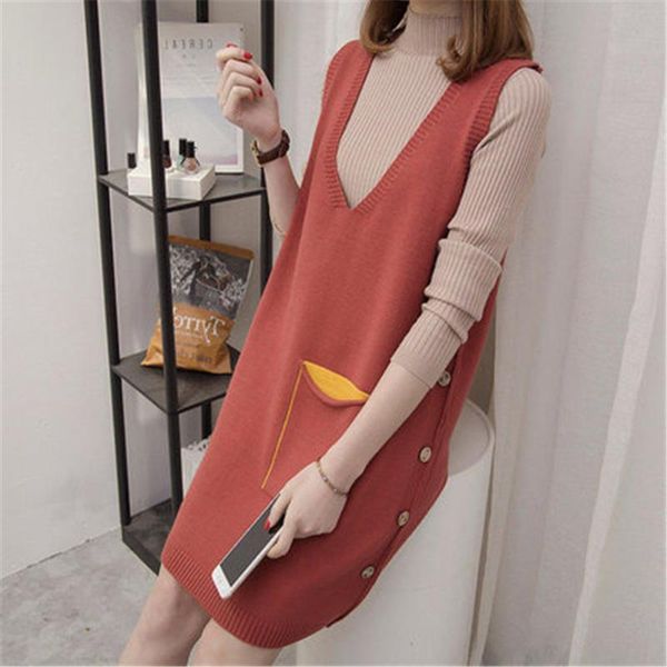 women's vests korean fashion long knitted vest sleeveless sweater autumn and winter loose wild waistcoat pullover, Black;white
women's vests korean fashion long knitted vest sleeveless sweater autumn and winter loose wild waistcoat pullover, Black;white