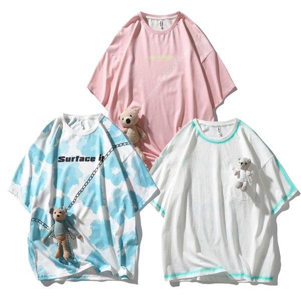 women's t-shirt spring and summer men women loose bear short-sleeved t-shirts street casual couple 2021 multiple options, White
women's t-shirt spring and summer men women loose bear short-sleeved t-shirts street casual couple 2021 multiple options, White