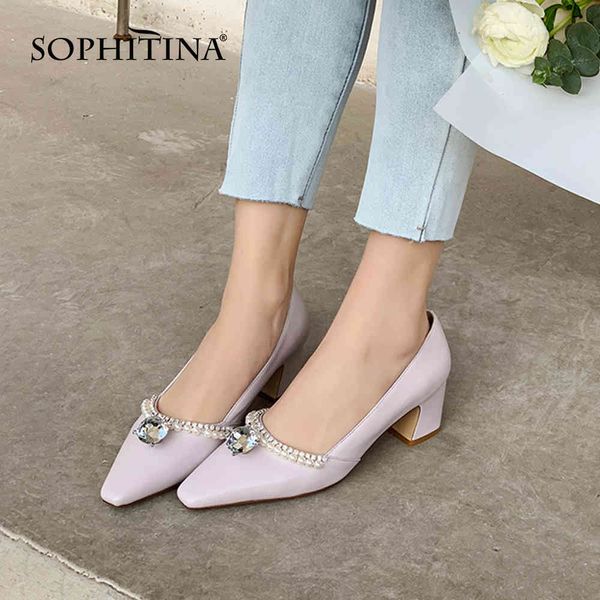 sophitina spring autumn dress high heels women shoes pumps leather pointed toe crystal sweet style pearl mid pumps fo142 210513, Black
sophitina spring autumn dress high heels women shoes pumps leather pointed toe crystal sweet style pearl mid pumps fo142 210513, Black