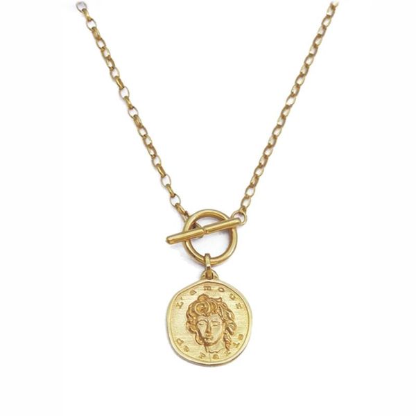 pendant necklaces retro irregular round figure coin simple wind necklace, Silver
pendant necklaces retro irregular round figure coin simple wind necklace, Silver