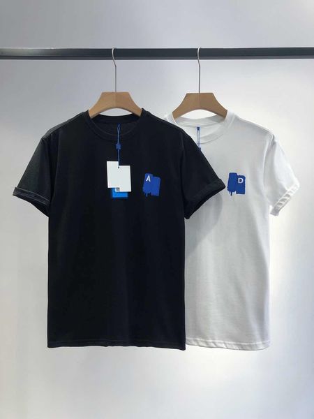 design clothing blue background three-dimensional embroidery blue label simple back printed letter half pure cotton short sleeve live, White 
design clothing blue background three-dimensional embroidery blue label simple back printed letter half pure cotton short sleeve live, White