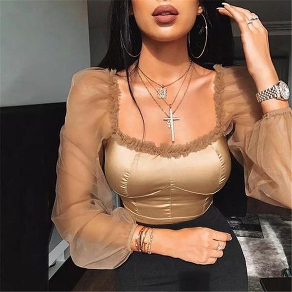 women's blouses & shirts 2021 womens and ladies tulle square neck frill mesh vintage puff long sleeve party tee shirt elegant blous, White
women's blouses & shirts 2021 womens and ladies tulle square neck frill mesh vintage puff long sleeve party tee shirt elegant blous, White