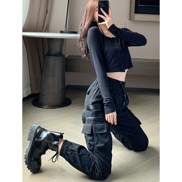 skirts ankle-tied black cargo pants women cotton loose harem spring function trousers high waist casual joggers streetwear 3t7w
skirts ankle-tied black cargo pants women cotton loose harem spring function trousers high waist casual joggers streetwear 3t7w