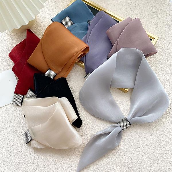 scarves korean style foulard office small hair neck hijabs women shawls and wraps silk scarf, Blue;gray
scarves korean style foulard office small hair neck hijabs women shawls and wraps silk scarf, Blue;gray