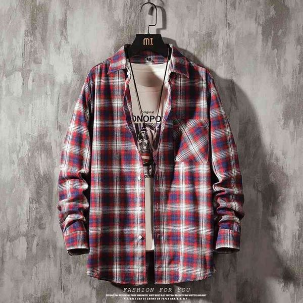 autumn youth net red dark plaid long sleeve shirt men's casual trend large size top, White;black
autumn youth net red dark plaid long sleeve shirt men's casual trend large size top, White;black