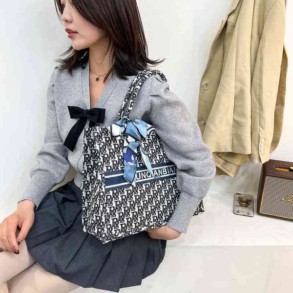 2022 latest luggage factory wholesale women's bag canvas embroidery tote bag large capacity single shoulder