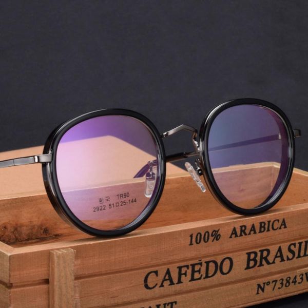 high-end tr90 glasses retro round frame ultra light myopia men and women's prescription 2922 fashion sunglasses frames, Black
high-end tr90 glasses retro round frame ultra light myopia men and women's prescription 2922 fashion sunglasses frames, Black