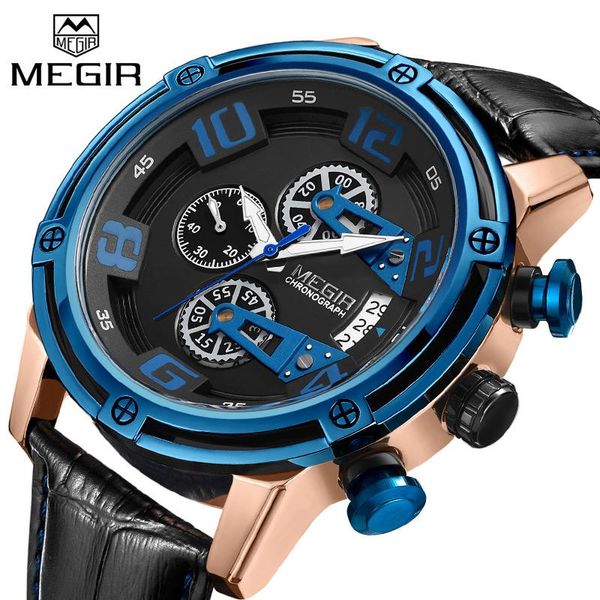 wristwatches megir mens chronograph quartz watch men waterproof creative leather strap sport wristwatch for man clock blue relogios masculin, Slivery;brown
wristwatches megir mens chronograph quartz watch men waterproof creative leather strap sport wristwatch for man clock blue relogios masculin, Slivery;brown