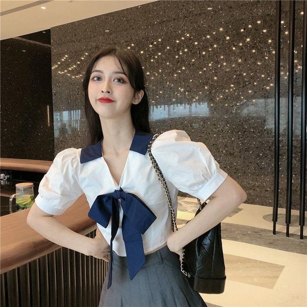 women's blouses & shirts women blouse shirt 2021summer v-neck bow puff sleeve blusas ropa de mujer, White
women's blouses & shirts women blouse shirt 2021summer v-neck bow puff sleeve blusas ropa de mujer, White