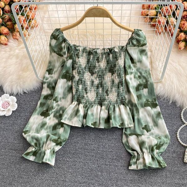 women's blouses & shirts blusas women floral print blouse woman long sleeve crop elegant french chic womens 2022 spring, White 
women's blouses & shirts blusas women floral print blouse woman long sleeve crop elegant french chic womens 2022 spring, White