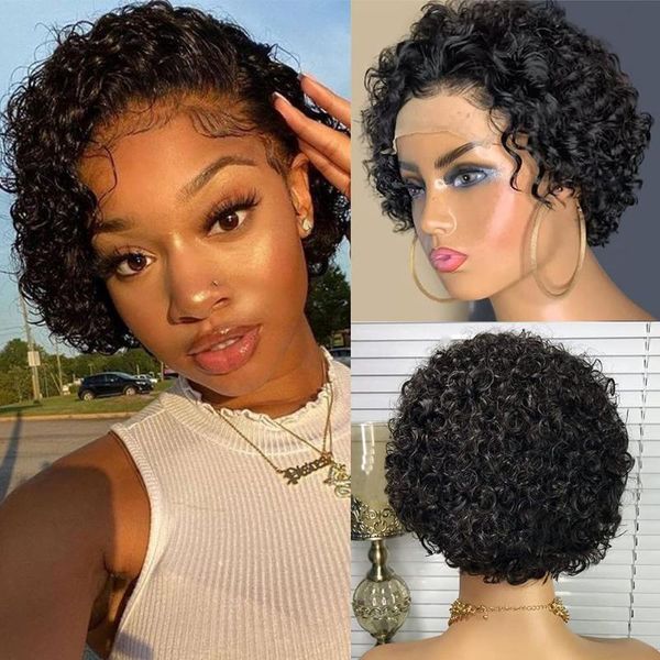 lace wigs pixie cut short curly wig 4*4 closure human hair bob brazilian remy preplucked with baby for women, Black;brown
lace wigs pixie cut short curly wig 4*4 closure human hair bob brazilian remy preplucked with baby for women, Black;brown