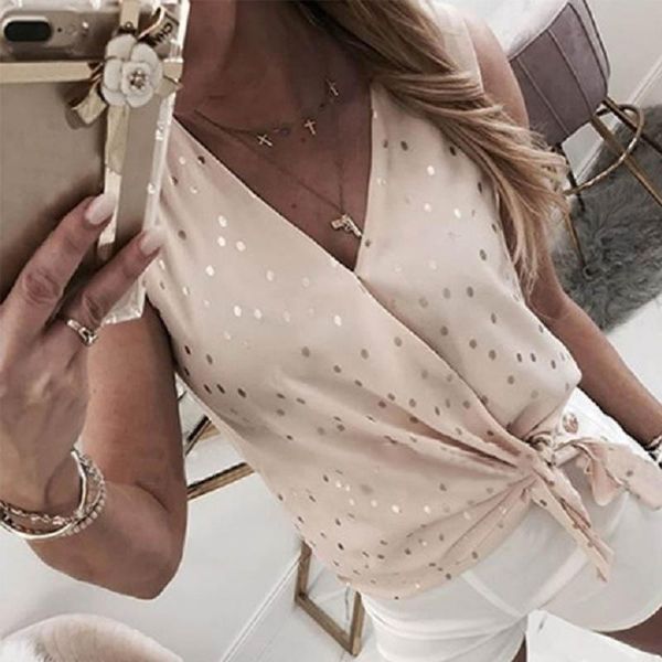 women summer spring shirt polka dot print blouse shirts v neck bow tie office ladies sleeveless plus size women's blouses &, White
women summer spring shirt polka dot print blouse shirts v neck bow tie office ladies sleeveless plus size women's blouses &, White