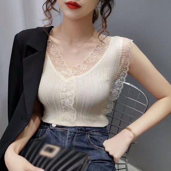 women's tanks & camis women lace t-shirt fashion ladies casual camisole tank sleeveless o-neck solid slim female, White
women's tanks & camis women lace t-shirt fashion ladies casual camisole tank sleeveless o-neck solid slim female, White
