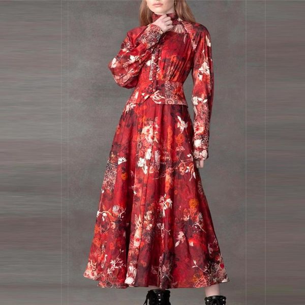 casual dresses 2021 summer designer fashion dress women lantern sleeve button flower printed red vintage elegant, Black;gray
casual dresses 2021 summer designer fashion dress women lantern sleeve button flower printed red vintage elegant, Black;gray