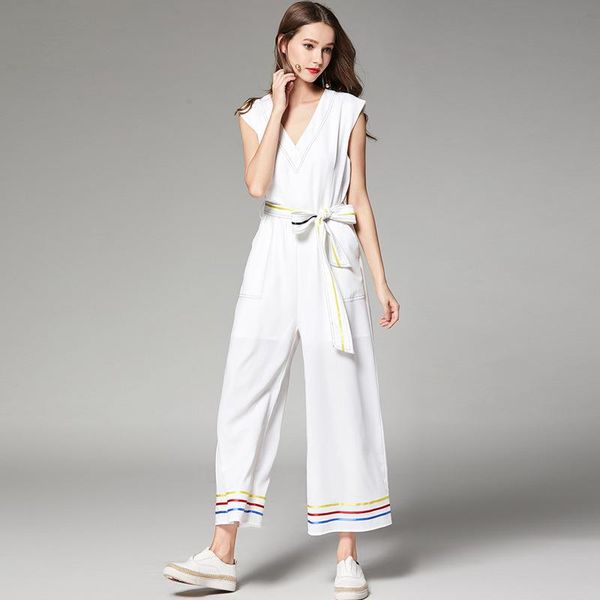 women's jumpsuits & rompers solid white loose piece pants woman wide leg elegant female sleeveless v-neck, Black;white
women's jumpsuits & rompers solid white loose piece pants woman wide leg elegant female sleeveless v-neck, Black;white