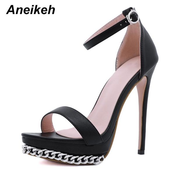 aneikeh summer metal chain platform gladiator sandals woman thin heels peep toe buckle strap party nightclub shoes size 42, Black
aneikeh summer metal chain platform gladiator sandals woman thin heels peep toe buckle strap party nightclub shoes size 42, Black