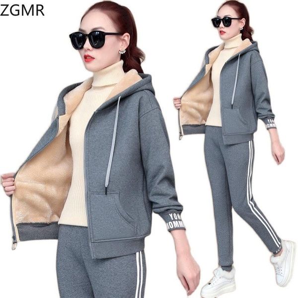 women's two piece pants lamb velvet jacket winter 2021 style ladies sweater autumn and thickening plus sportswear suit, White
women's two piece pants lamb velvet jacket winter 2021 style ladies sweater autumn and thickening plus sportswear suit, White