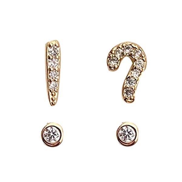 stud crystal question mark exclamation shaped earrings asymmetric fashion vintage ear korean jewelry gifts, Golden;silver
stud crystal question mark exclamation shaped earrings asymmetric fashion vintage ear korean jewelry gifts, Golden;silver