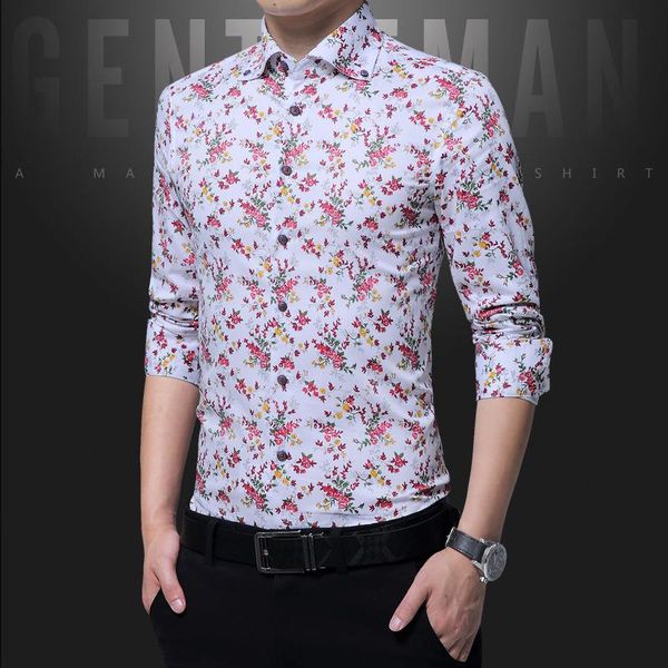 arrival cotton casual men shirts long sleeve fashion floral printed mens shirt slim fit dress brand clothing men's, White;black
arrival cotton casual men shirts long sleeve fashion floral printed mens shirt slim fit dress brand clothing men's, White;black