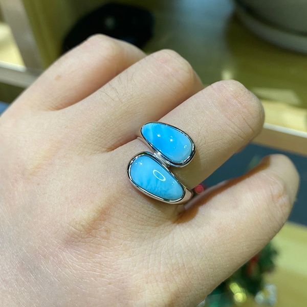 natural larimar women 925 sterling silver jewelry engagement wedding rings for gift, Slivery;golden
natural larimar women 925 sterling silver jewelry engagement wedding rings for gift, Slivery;golden