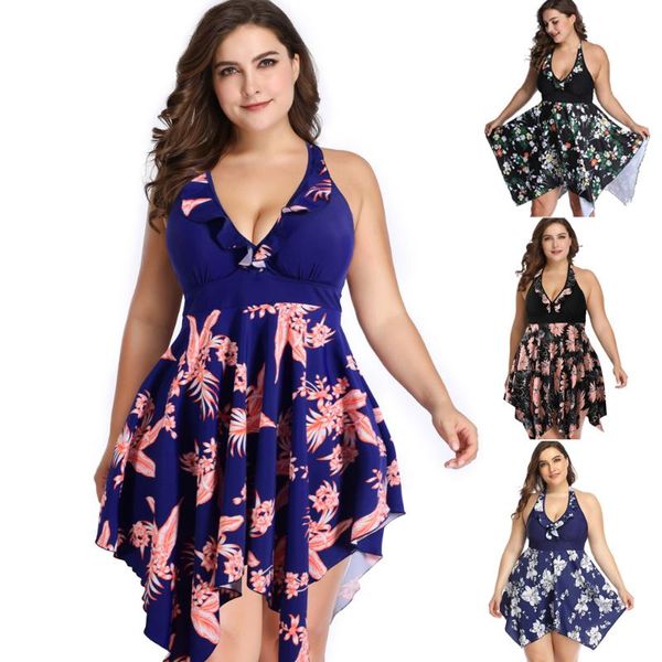plus size one piece swimsuit women floral print swimwear skirt monokini pad bathing suits halter 2xl-5xl female open back beach two-piece
plus size one piece swimsuit women floral print swimwear skirt monokini pad bathing suits halter 2xl-5xl female open back beach two-piece