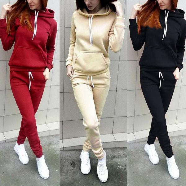 two piece dress women pullover hoodie pockets sweatshirt pants set outdoor sport jogger sweatsuit fea889, White
two piece dress women pullover hoodie pockets sweatshirt pants set outdoor sport jogger sweatsuit fea889, White