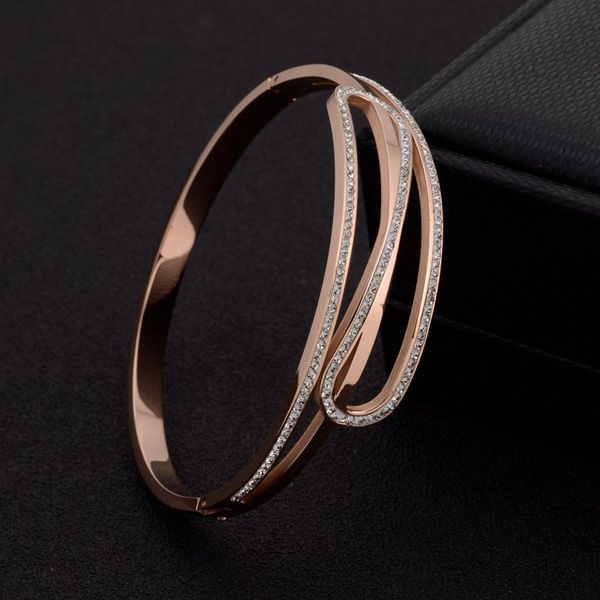 bangle fashion personality titanium steel bracelet crystal rose gold ladies stainless exquisite gifts for, Black
bangle fashion personality titanium steel bracelet crystal rose gold ladies stainless exquisite gifts for, Black