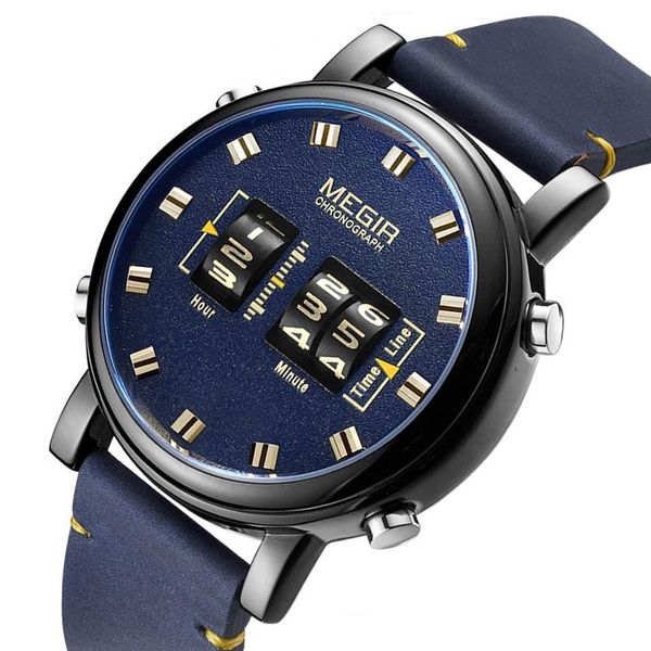 wristwatches megir 2137 watch creative drum roller dial quartz watches men wrist band military sport leather relogio masculino, Slivery;brown
wristwatches megir 2137 watch creative drum roller dial quartz watches men wrist band military sport leather relogio masculino, Slivery;brown