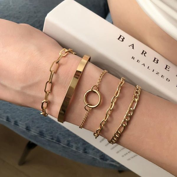 charm bracelets 2021 punk hiphop/rock bracelet for women alloy link chain ring open bangle fashion jewelry pulseras mujer, Golden;silver
charm bracelets 2021 punk hiphop/rock bracelet for women alloy link chain ring open bangle fashion jewelry pulseras mujer, Golden;silver