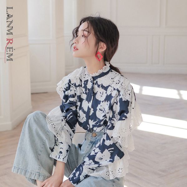 women printing lace blouse arrivals stand long sleeve loose fit shirt fashion spring summer 2e1648 210507, White
women printing lace blouse arrivals stand long sleeve loose fit shirt fashion spring summer 2e1648 210507, White