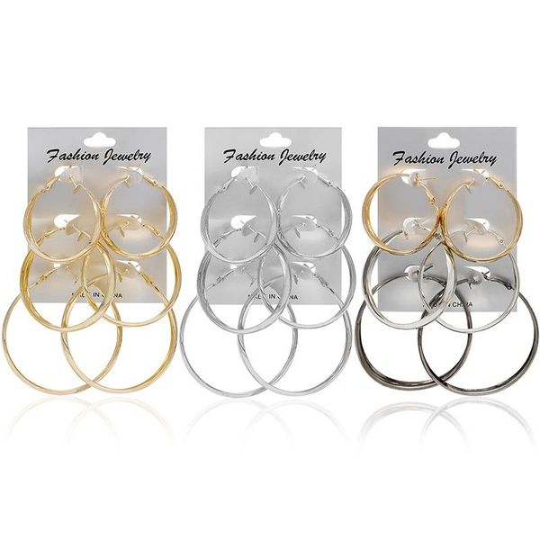 hoop & huggie big circle earrings set for women punk exaggerated geometric oversize ear rings girls steampunk clip jewelry, Golden;silver
hoop & huggie big circle earrings set for women punk exaggerated geometric oversize ear rings girls steampunk clip jewelry, Golden;silver