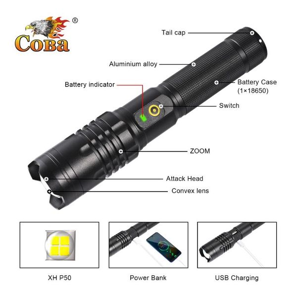 led p50 torch zoomable usb rechargeable tactical applicable waterproof aluminum alloy flashlights torches
led p50 torch zoomable usb rechargeable tactical applicable waterproof aluminum alloy flashlights torches