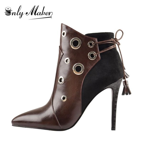 women's ankle 12cm high heel lace up pointy toe suede patchwork winter fashion booties plus size us5~us15 boots, Black
women's ankle 12cm high heel lace up pointy toe suede patchwork winter fashion booties plus size us5~us15 boots, Black