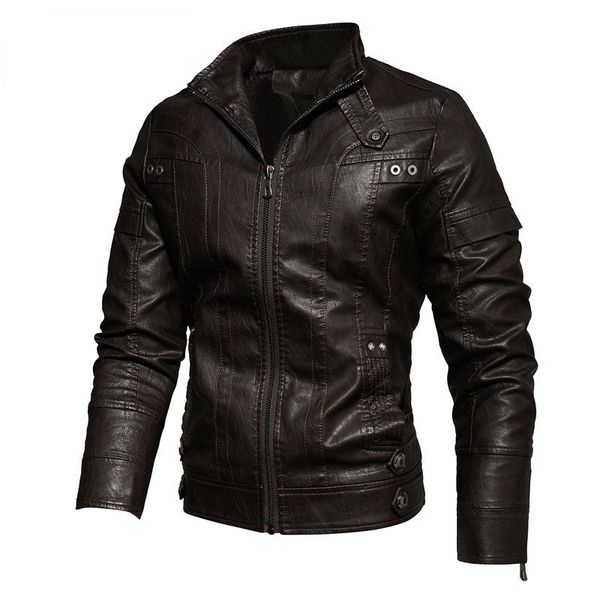 stitching motorcycle style men's leather jacket, handsome, high-quality stand-up collar, retro comfortable, windproof and fashionable t, Black
stitching motorcycle style men's leather jacket, handsome, high-quality stand-up collar, retro comfortable, windproof and fashionable t, Black