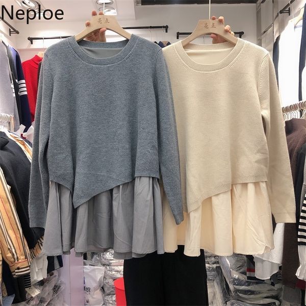 neploe pullovers women loose solid color knitwear patchwork korean fashion sweater casual bat knitted jumper coat 4h013 210422, White;black
neploe pullovers women loose solid color knitwear patchwork korean fashion sweater casual bat knitted jumper coat 4h013 210422, White;black